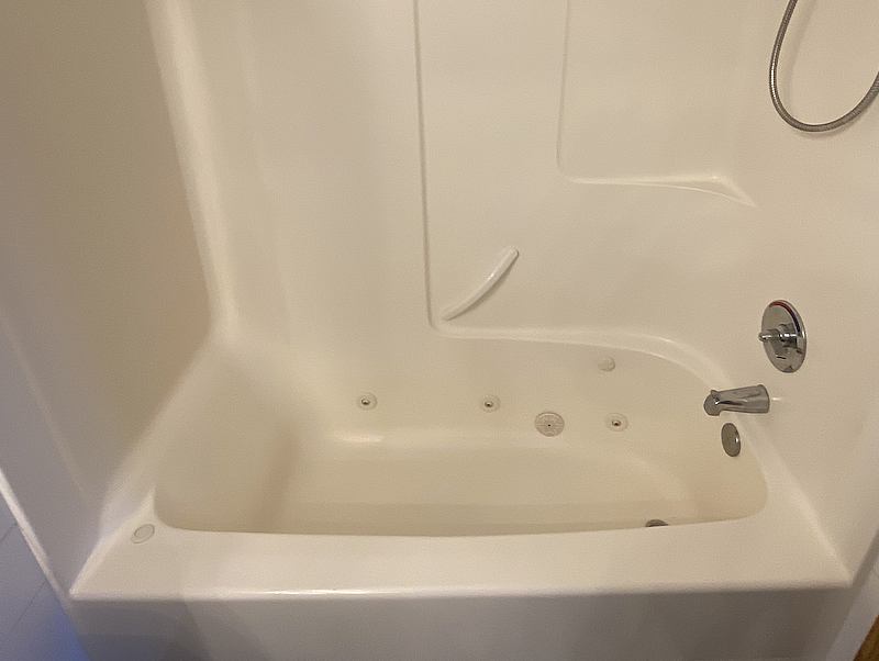 A jetted yub with jets before conversion to a soaker tub