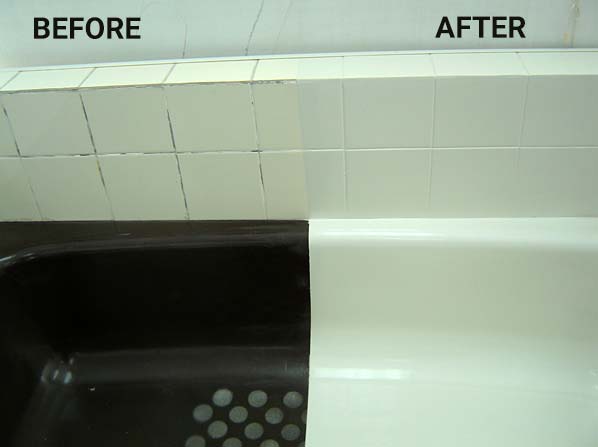 ceramic tiles before and after refinishing