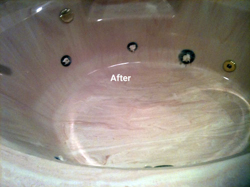 repaired cultured marble tub