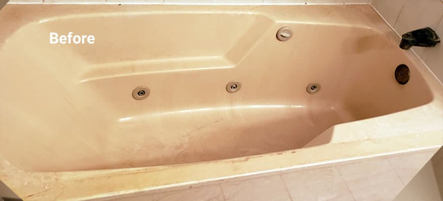 cultured marble tub before refinishing
